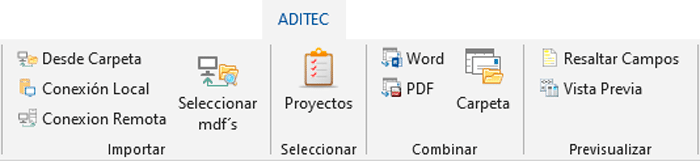ADITEC Menú de herramientas