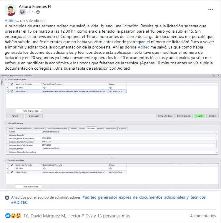 ADITEC (Generador Exprés de Documentos Adicionales y Técnicos)